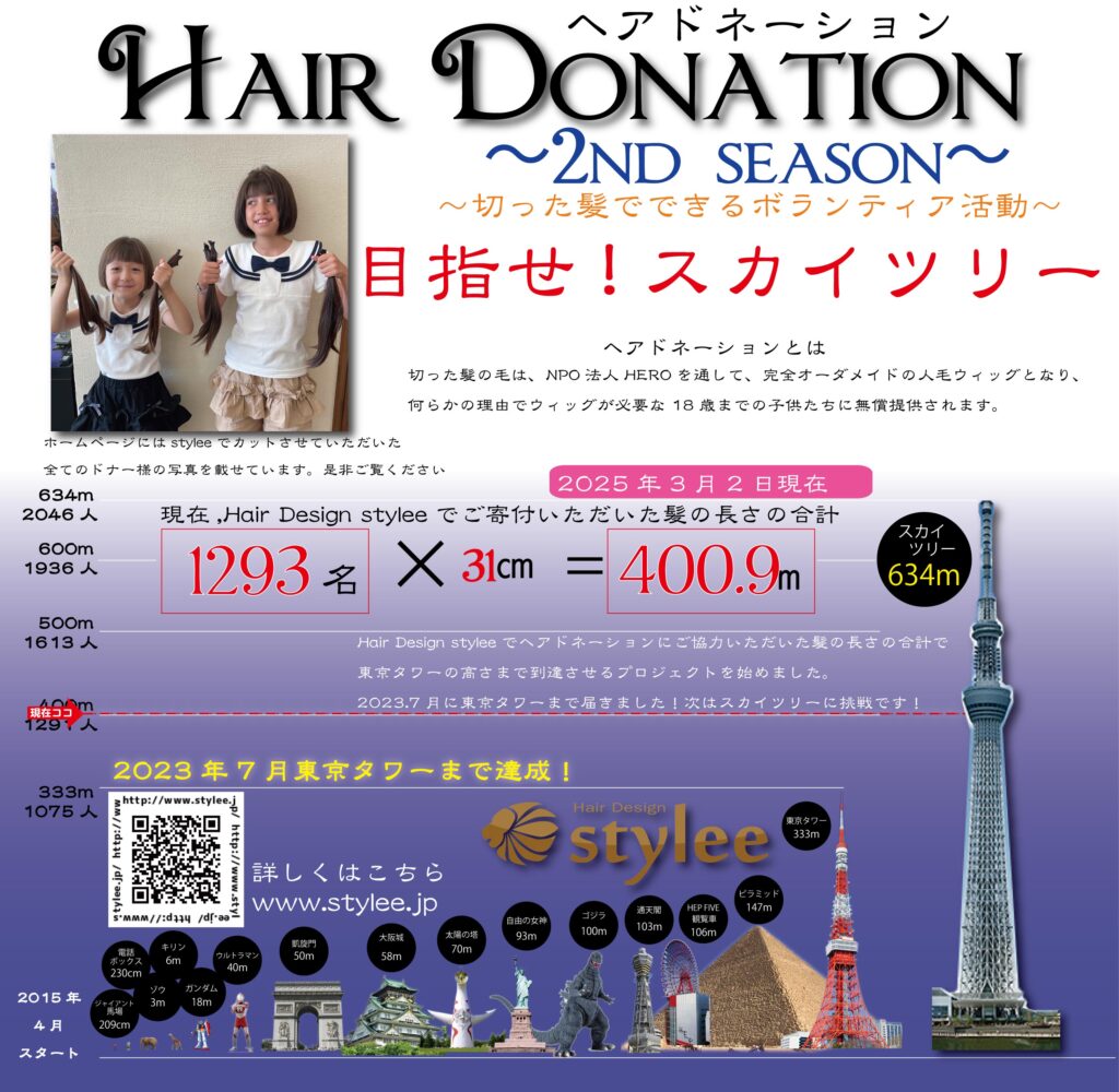 Tokyo-Hot　松下美咲 ヘアドネーション | 都島の美容院 Hair Design stylee & Color Salon BACKYARD
